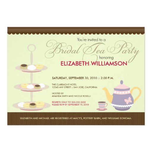 Charming Bridal Tea Party Invitation (mint)