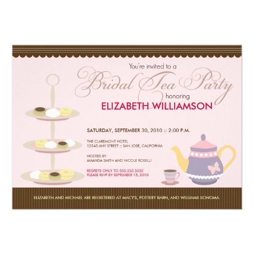 Charming Bridal Tea Party Invitation (pink)