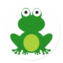 Charming cartoon frog round stickers