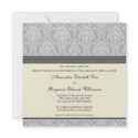 Charming Damask Square Wedding Invitation: silver by TheWeddingShoppe Charming Damask Square Wedding Invitation: silver