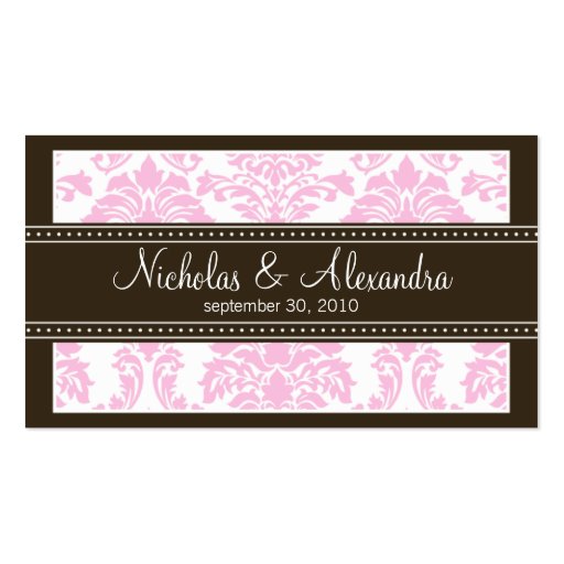 Charming Damask Wedding Web Business Card (pink)