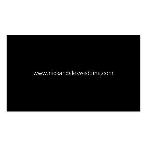 Charming Damask Wedding Web Card (black/white) Business Card (back side)