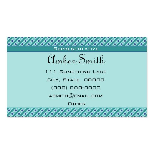 Charming Dots And Stripes (Ocean View) Business Card (back side)