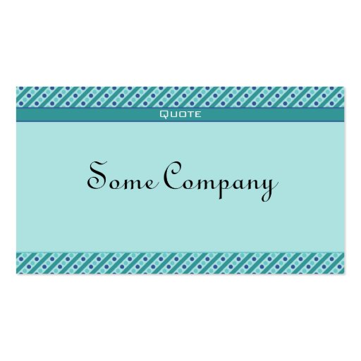 Charming Dots And Stripes (Ocean View) Business Card (front side)