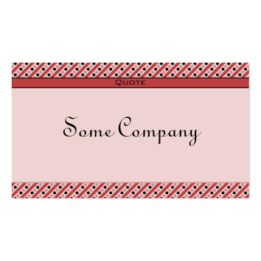 Charming Dots And Stripes (Strawberries) Business Cards (front side)