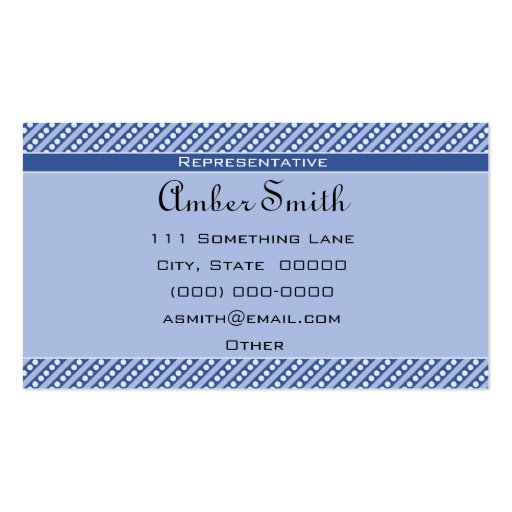 Charming Dots And Stripes (Twinkle) Business Card Templates (back side)