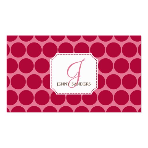Charming Dots Business Cards - Red/Pink (front side)