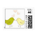 Charming Love Birds with Hearts stamp