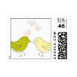 Charming Love Birds with Hearts Postage