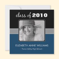 Charming Navy Custom Graduation Announcement invitations
