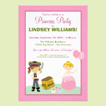 Charming Princess & Pirate Party Invitation invitations