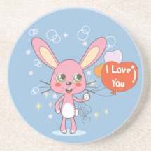 Charming Rabbit Drink Coaster