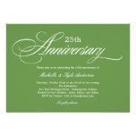 Charming Script Anniversary Invitation - Green invitations