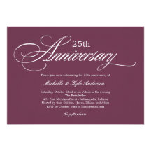 Charming Script Anniversary Invitation - Purple