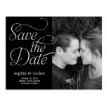 Charming Script Save The Date Card postcards
