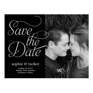 Charming Script Save The Date Card Postcard