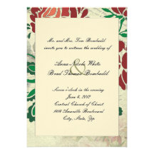 Charming Stylized Red Rose Wedding Invitation