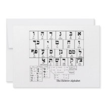 Chart of the Alphabet in the Hebrew Language Custom Invitations