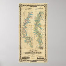 Chart of The Lower Mississippi River Posters