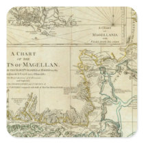Chart Of The Straits Of Magellan Square Sticker
