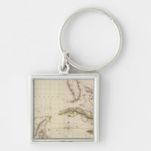 Chart of The West Indies and Spanish Dominions Key Chains