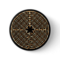 Chartres Labyrinth Pearl Dark Paths Button
