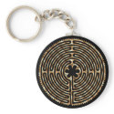 Chartres Labyrinth Pearl Dark Paths Keychain