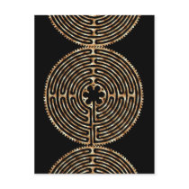 Chartres Labyrinth Pearl Dark Paths Postcard by Jaenne Chartres Labyrinth Pearl Dark Paths Postcard