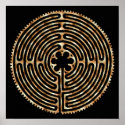 Chartres Labyrinth Pearl Dark Paths Print