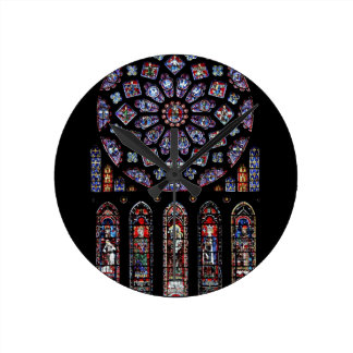 CHARTRES VI STAINED GLASS WALLCLOCKS