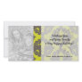Chartreuse and Grey damask pattern Photo Card