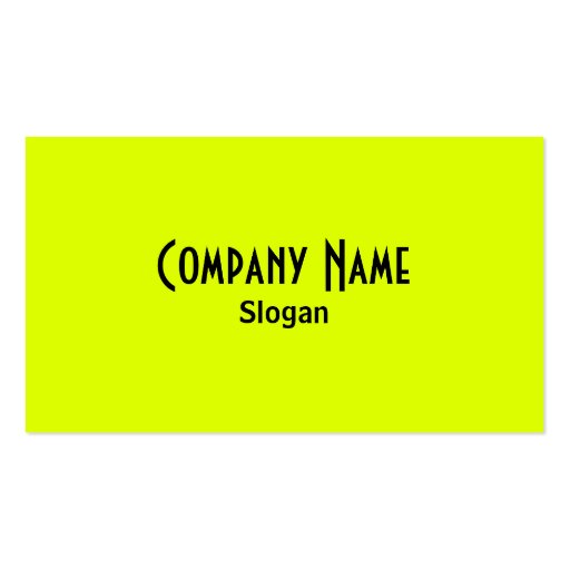 Chartreuse & Black Business Card