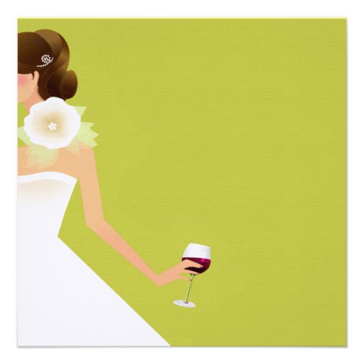 Chartreuse Bridal shower wine invitations