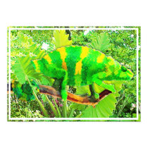 Chartreuse Chameleon Camouflaged posters