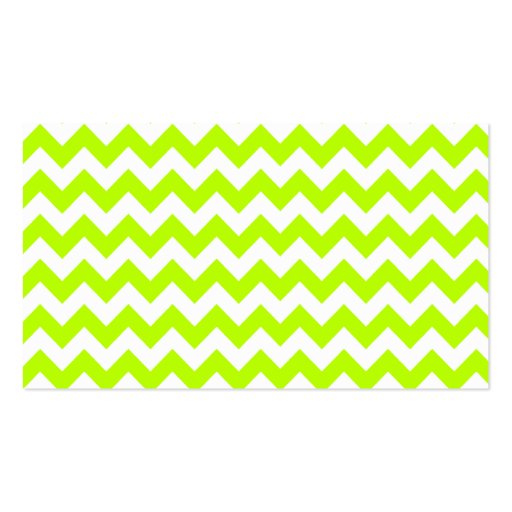 Chartreuse Chevron; Chalkboard look Business Cards (back side)