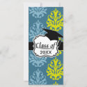 Chartreuse slate blue teal damask graduation