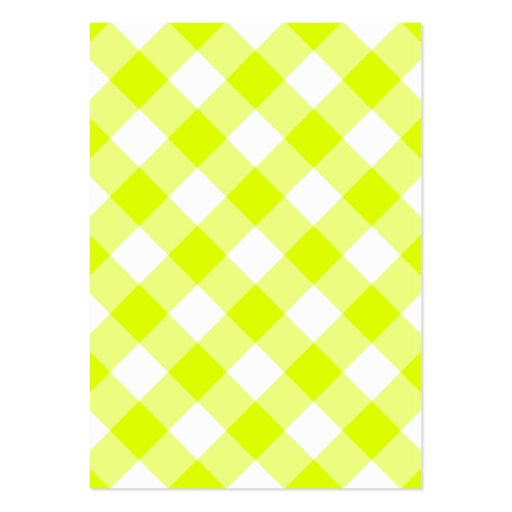 Chartreuse Yellow Gingham Business Card (front side)