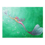 Chasing Heart-Shaped Bubbles Mermaid Post Cards