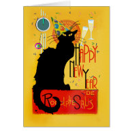Chat Noir Happy New Year Cards