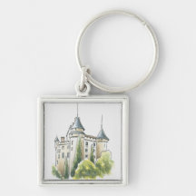 Chateau de Mercues, France Key Chain