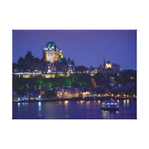 Chateau Frontenac Castle Night Quebec Canvas Canvas Prints
