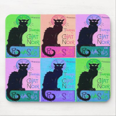 Chats Noir (Black Cats) Mouse Pad by elliel