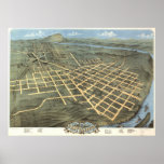 Chattanooga Tennessee 1871 Antique Panoramic Map Print