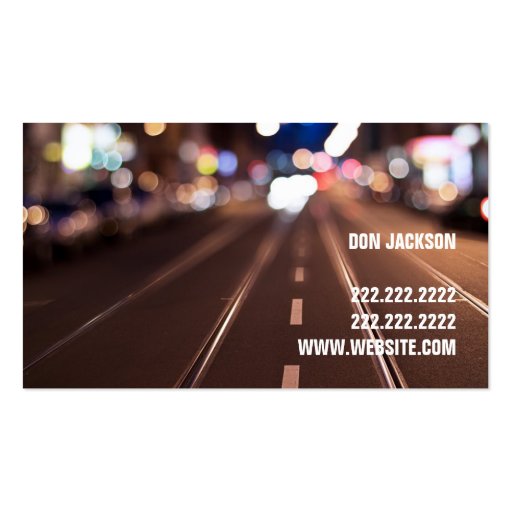 Chauffeur Taxi Cab Driver Transportation Business Business Card Template (back side)