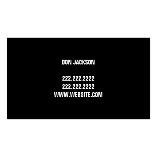 Chauffeur Town Car Driver Transportation Business Business Card (back side)