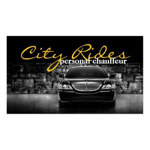 Chauffeur Town Car Driver Transportation Business Business Card (front side)
