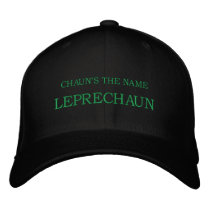 CHAUN'S THE NAME, LEPRECHAUN embroidered hats