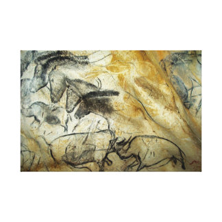 chauvet horses canvas cave painting lascaux wildlife print animals poster other gifts zazzle ca