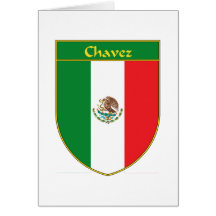 Chavez Mexico Flag Shield Cards