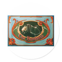 Che, bandoneon round stickers